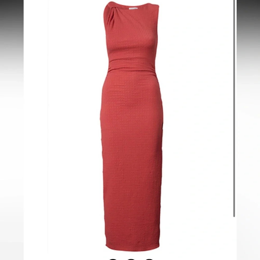 🪸 Olivia Grey Textured Shoulder Coral Tie Knit Bodycon Dress NWT - Picture 3 of 10